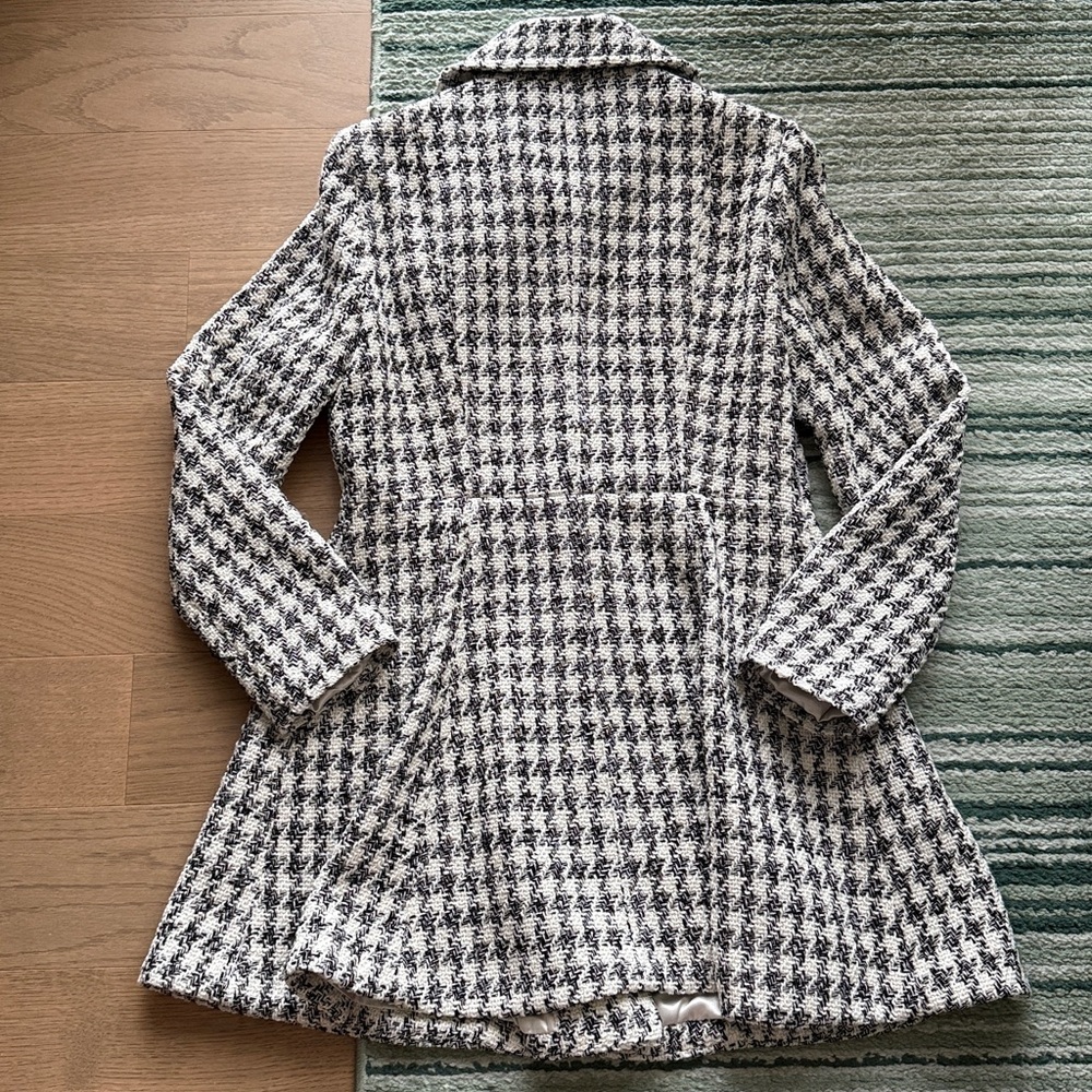 🆕 Laundry by Shelli Segal houndstooth flared coat - Picture 3 of 9